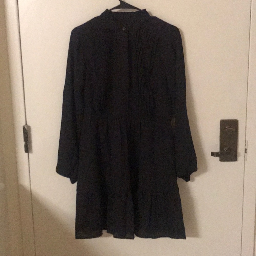 New with tags! J.crew black ruffle pintuck dress!